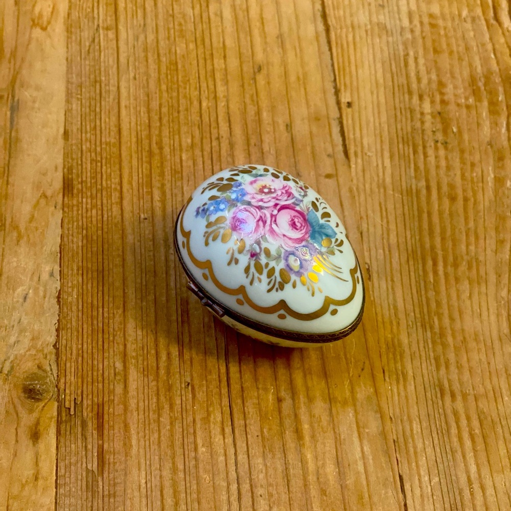 Vintage Limoge French Floral Porcelain Trinket Box